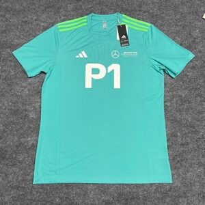 Mercedes AMG Petronas F1 Jersey Mens Large Green Adidas Team Formula P1 Winner